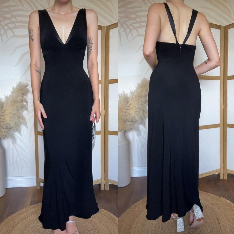 Laundry 90s black stretch evening dress uk 8