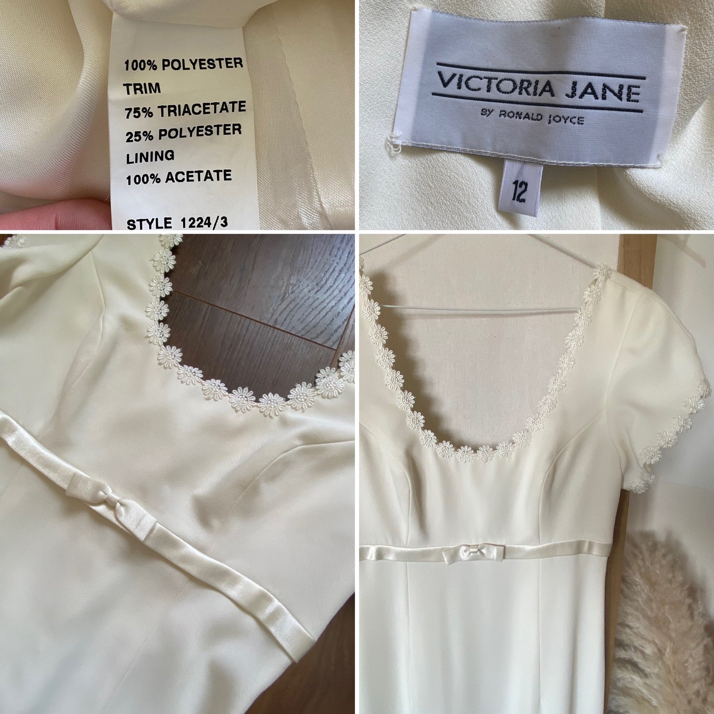 Victoria Jane cream short sleeve wedding dress uk 10-12