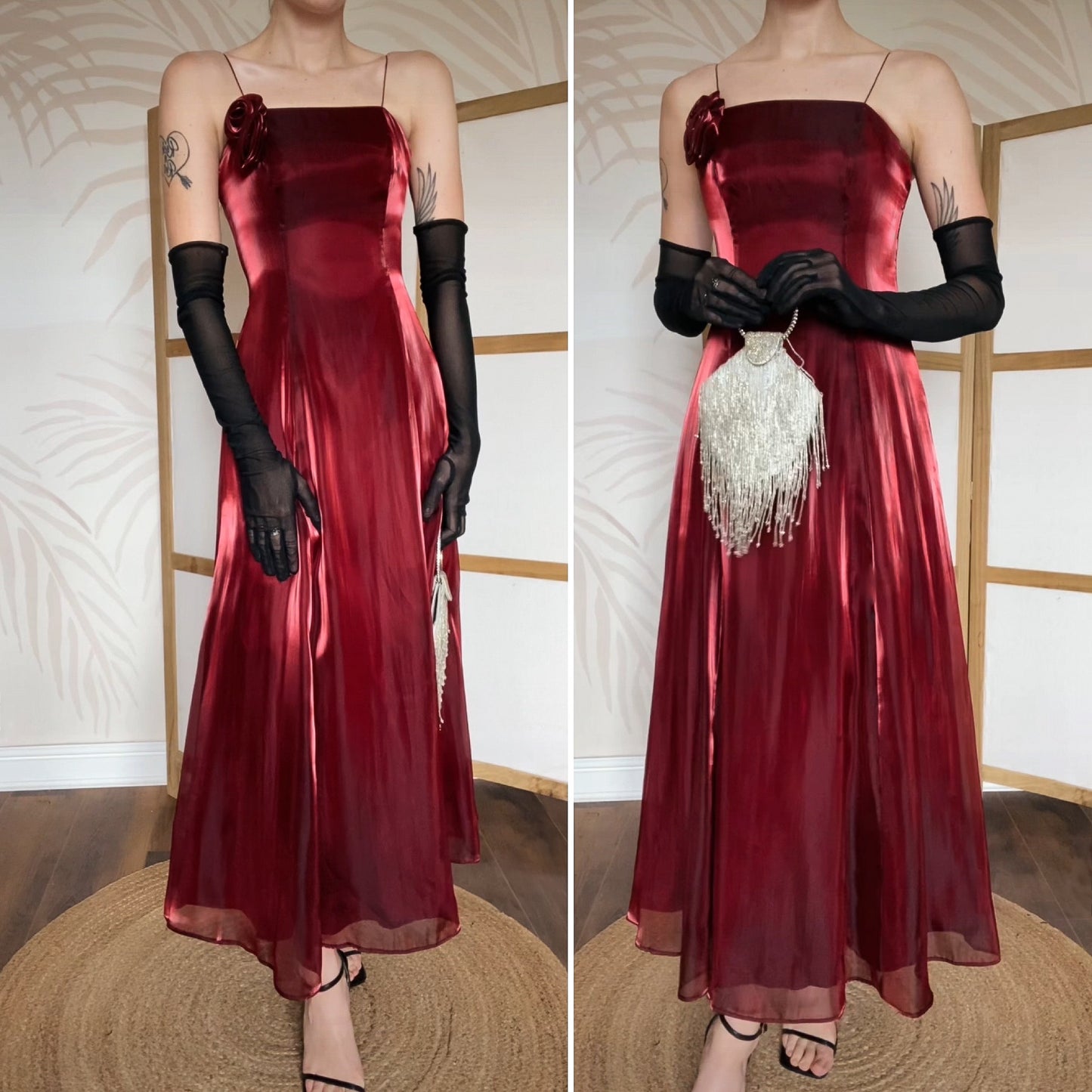 Red Debut silky a-line gown UK 6 & 8 available