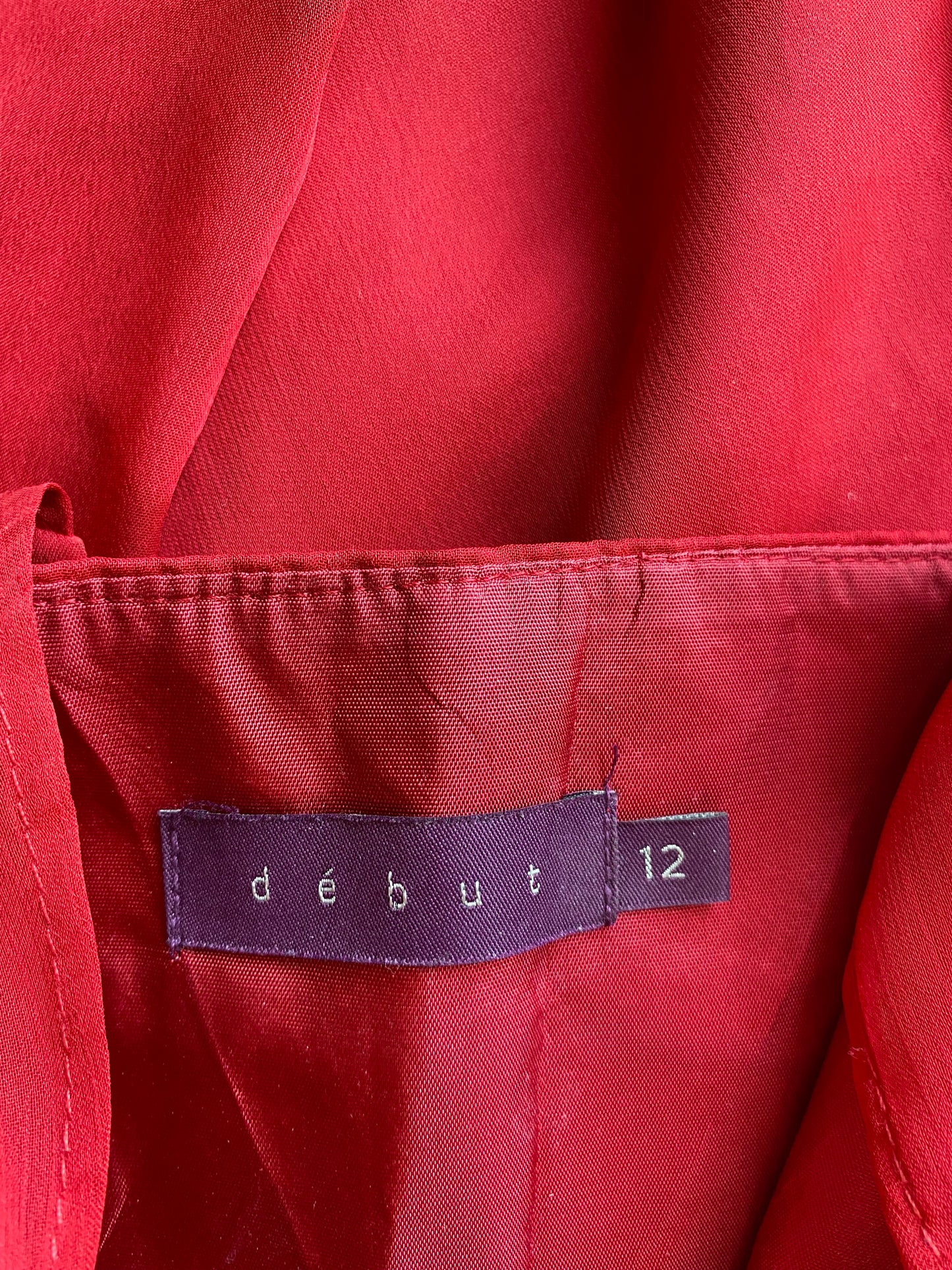 Red Debut halter neck midi dress UK 12