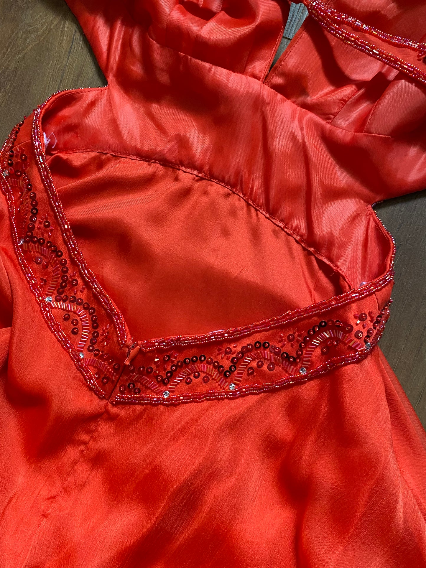 Orange Dave & Johnny open back gown UK 10