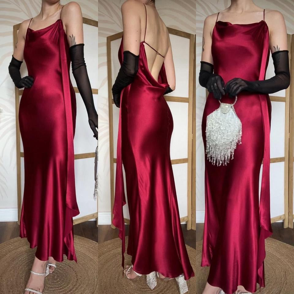 Principles red satin slip dress uk 10