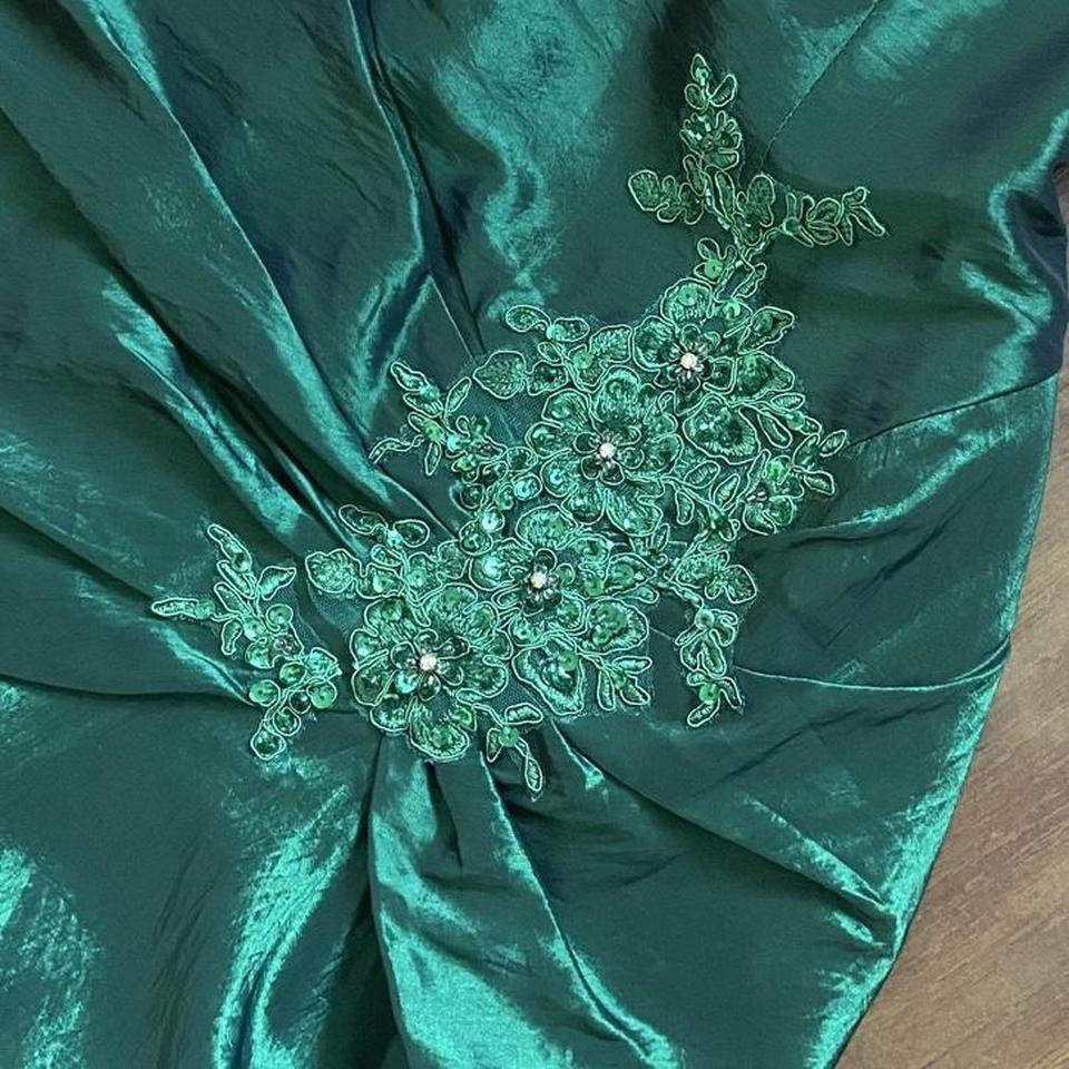 Dark green strapless fit & flare prom dress uk 8