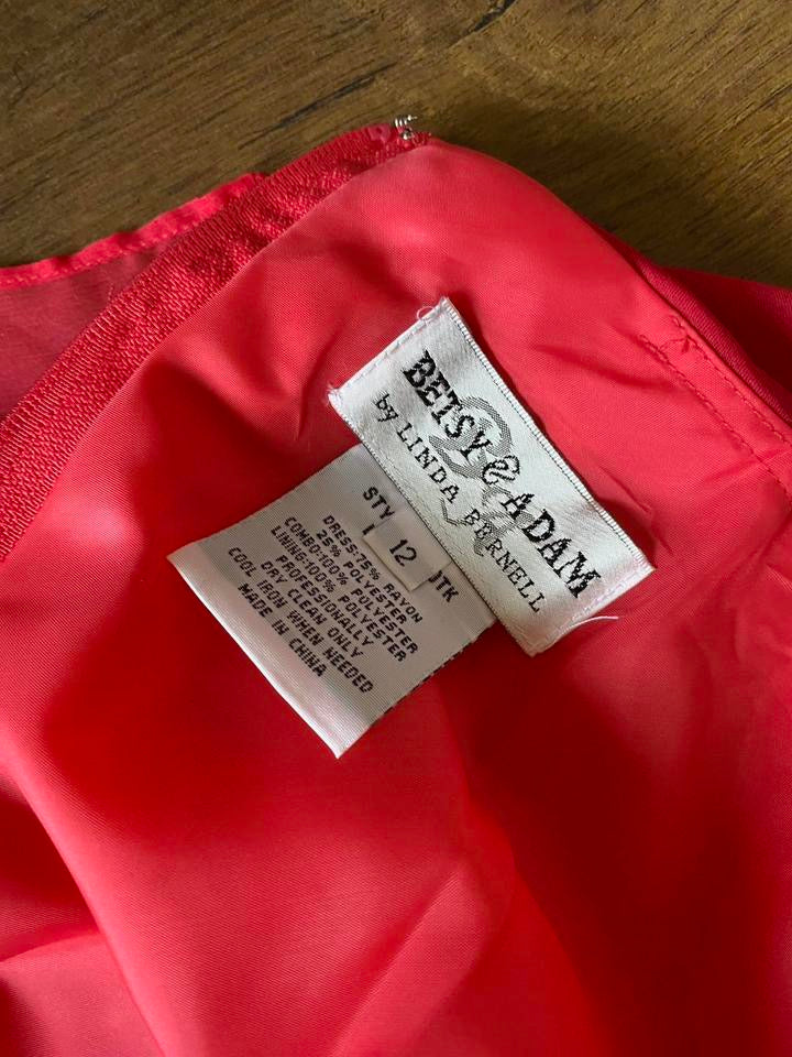 Betsy & Adam coral evening dress UK 12