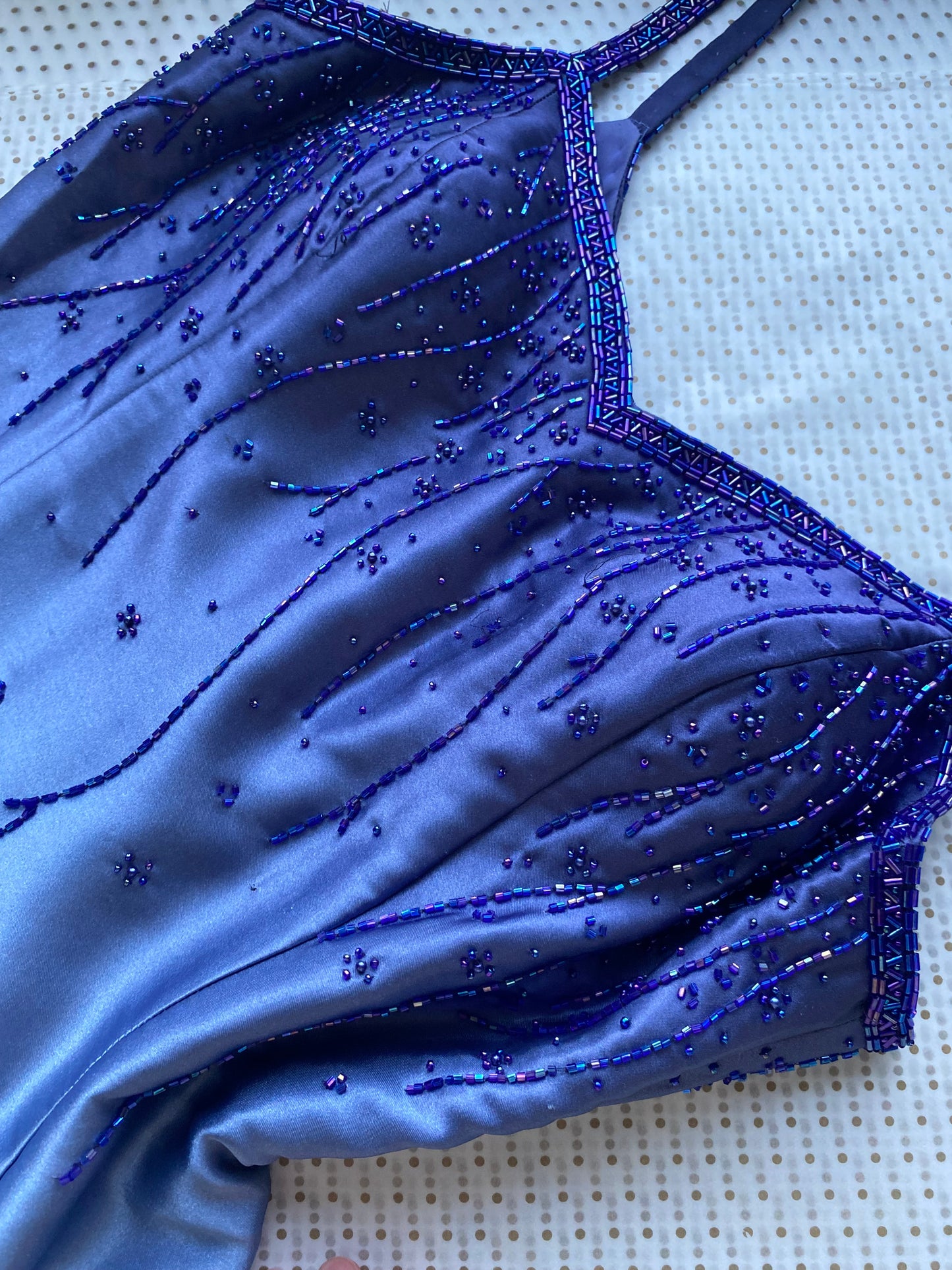 Yve London blue ombré beaded fitted prom dress UK 10