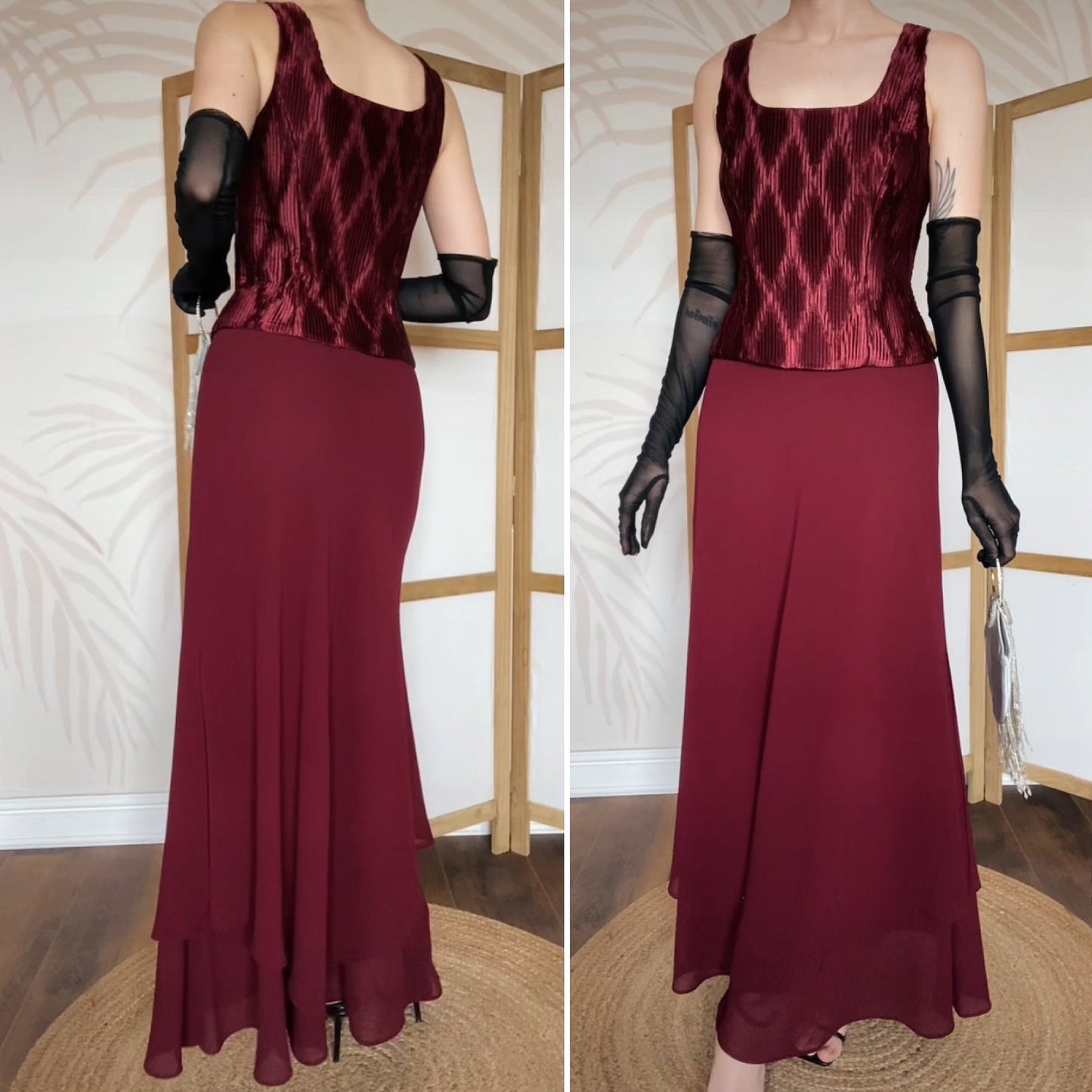 Joseph Ribkoff burgundy 2 piece set uk 10