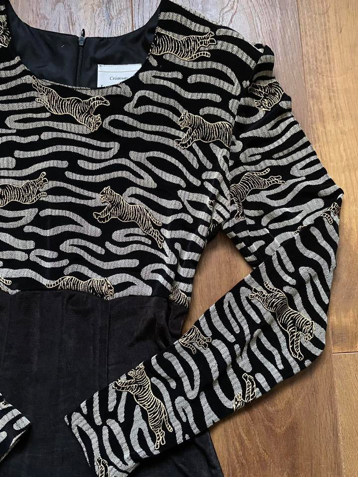 Joseph Ribkoff long sleeve stretch tiger print dress UK 10-12