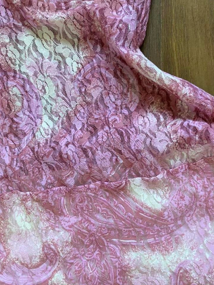 Pink Nick Coleman lace evening dress uk 8