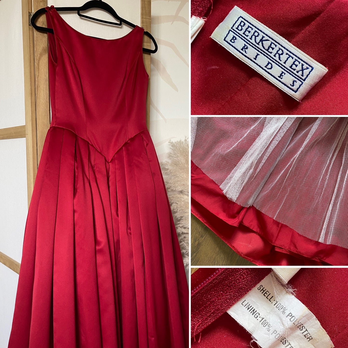 Berkertex red fit & flare evening dress uk 8