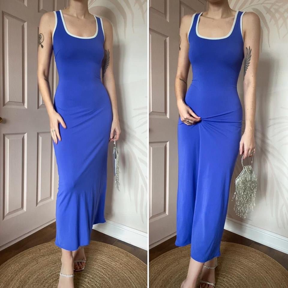 Bay Trading blue stretchy bodycon dress UK 10-12
