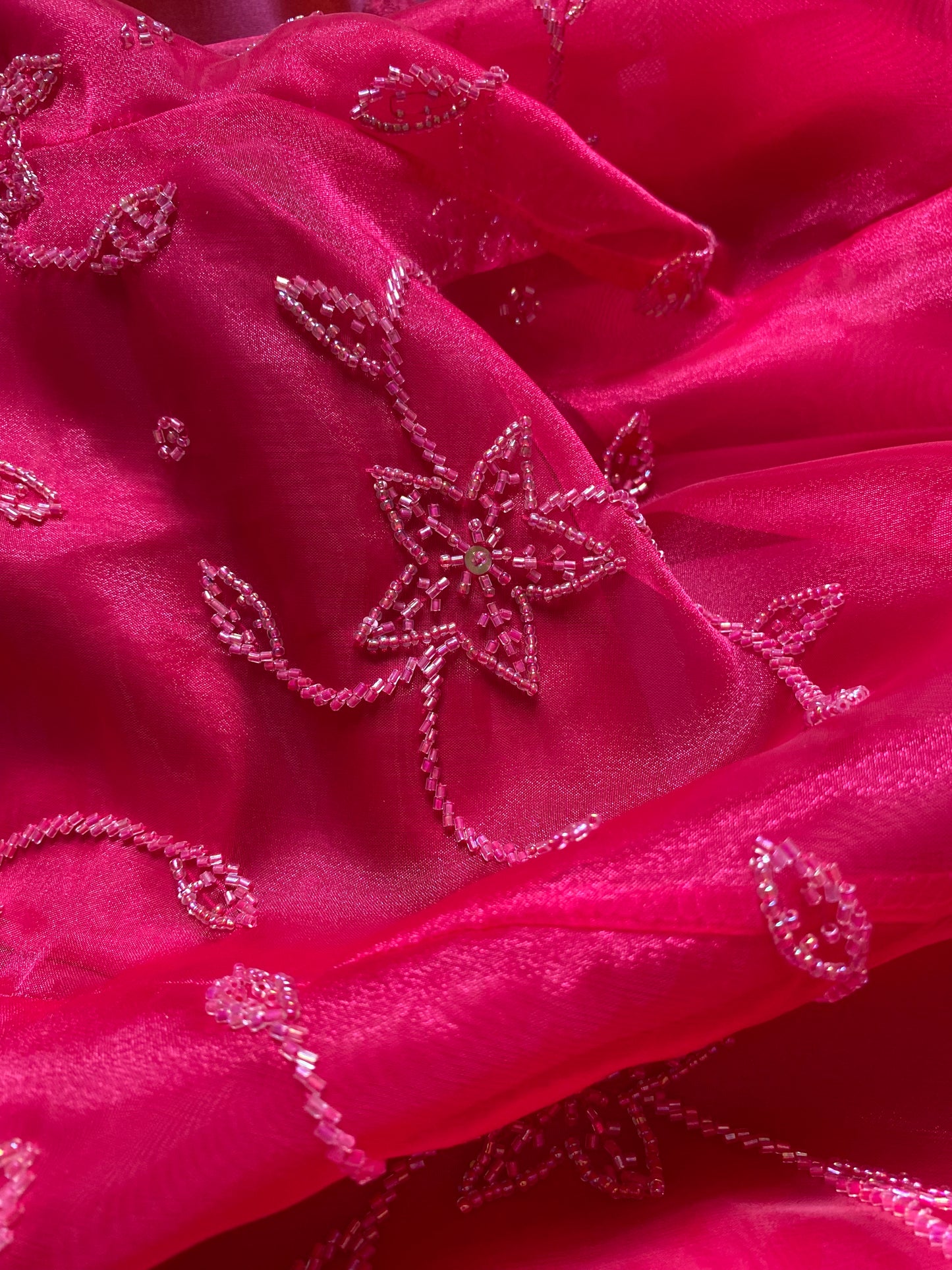 Nightway pink beaded a-line evening dress UK 10