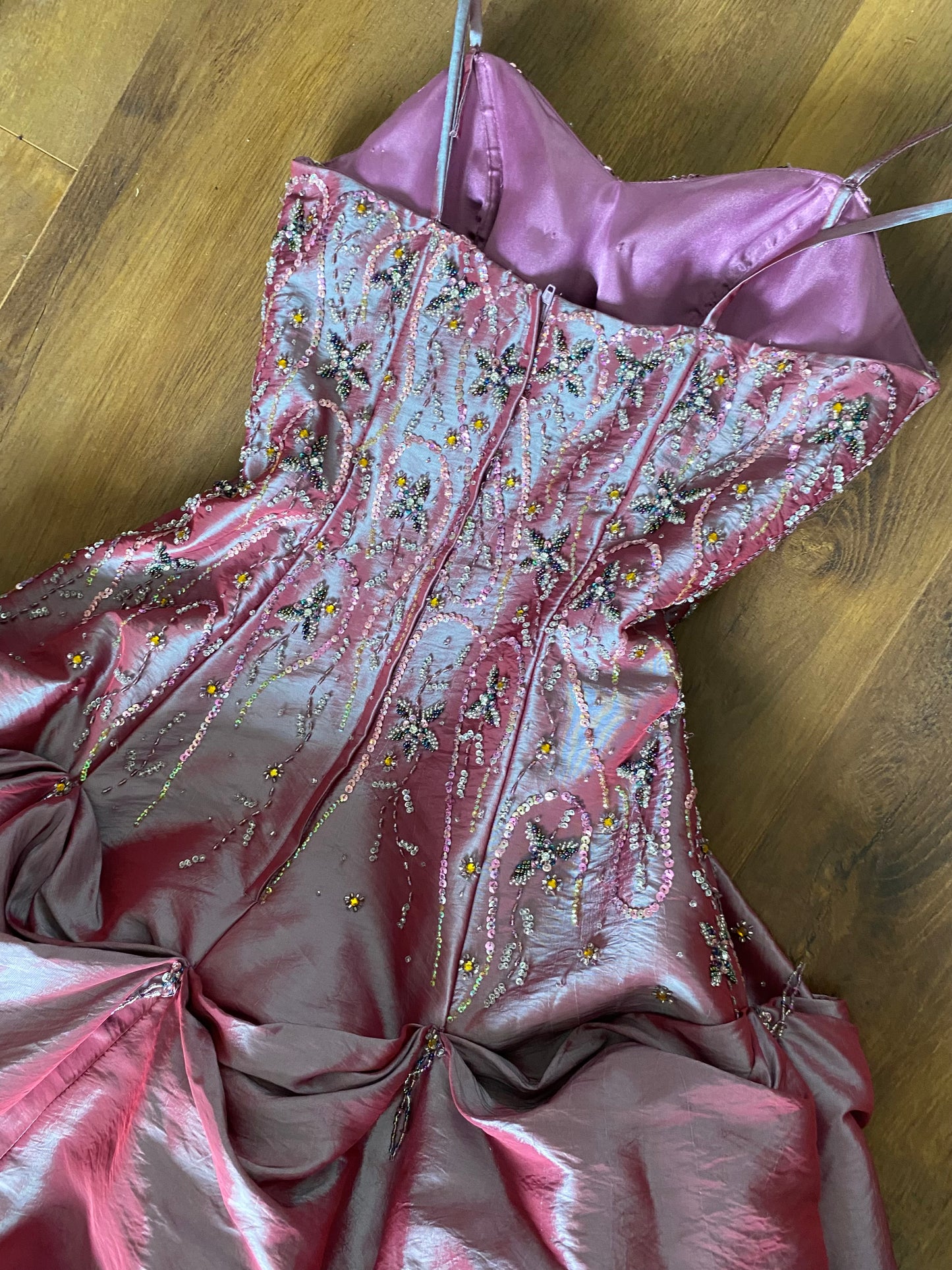 Iridescent purple a-line prom dress uk 10