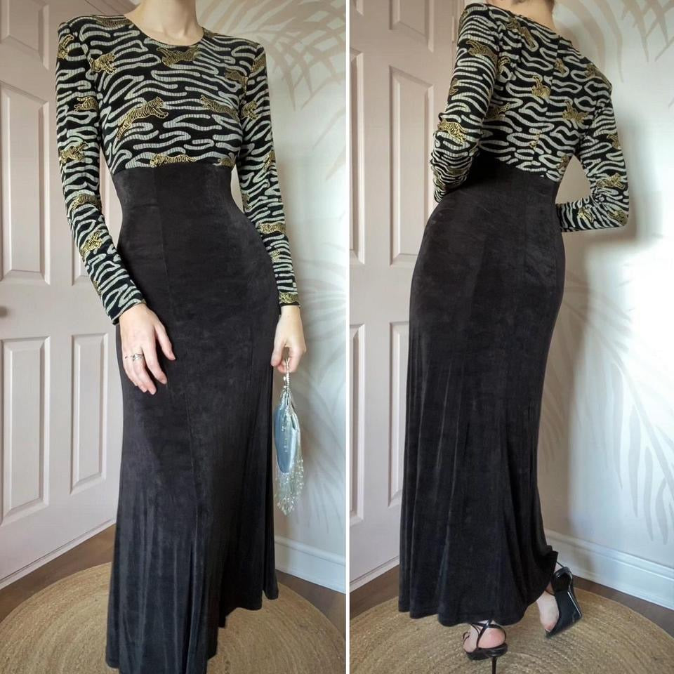 Joseph Ribkoff long sleeve stretch tiger print dress UK 10-12