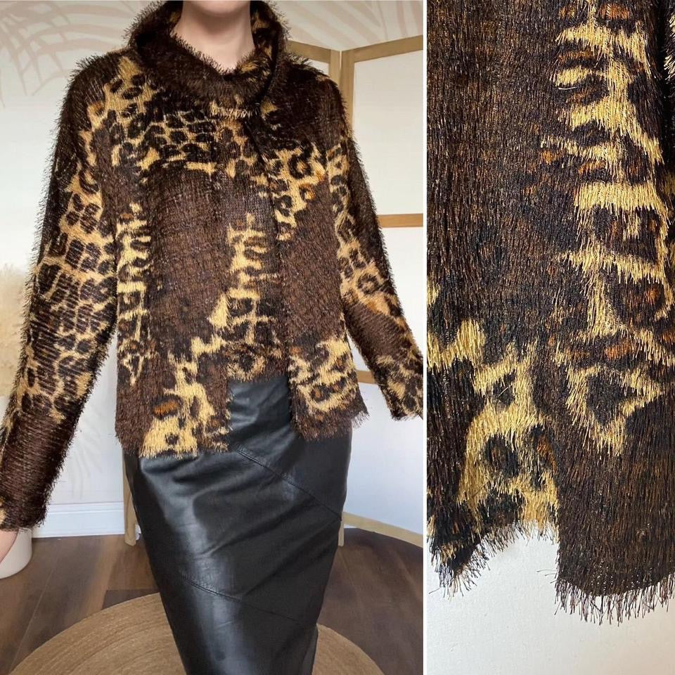 Joseph Ribkoff fluffy 2 piece top & cardigan set uk 12