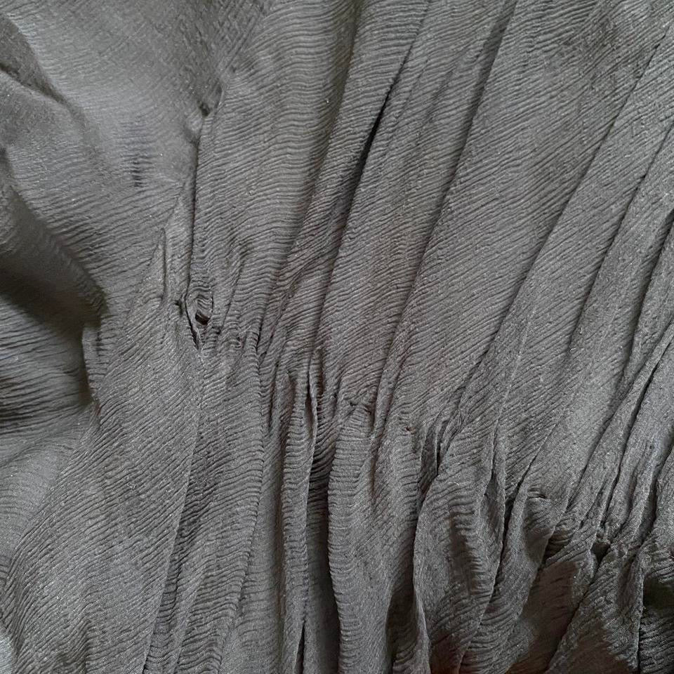 Black 100% silk strapless midi dress UK 12