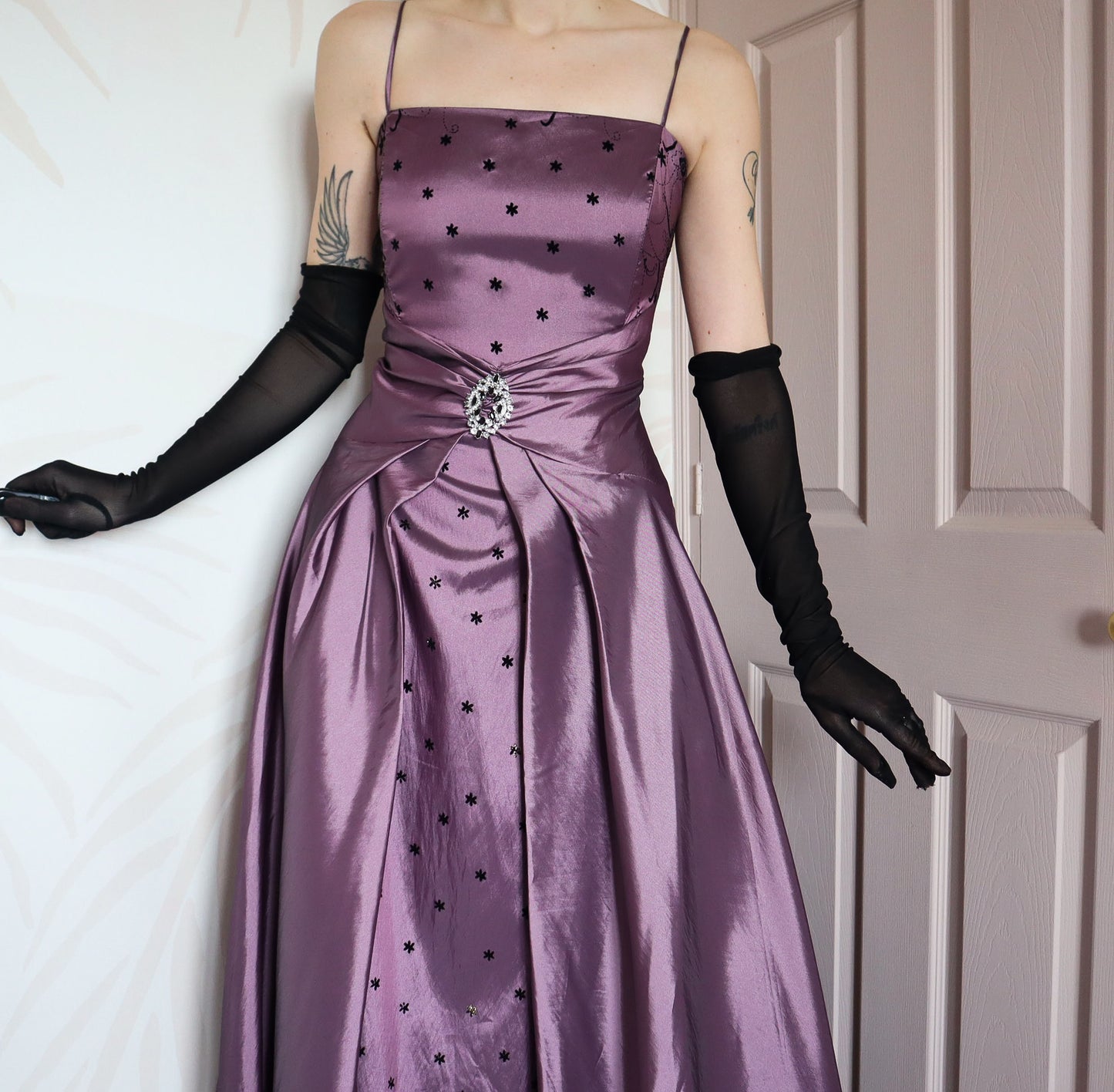 Vintage YVE London purple gown UK 18-20