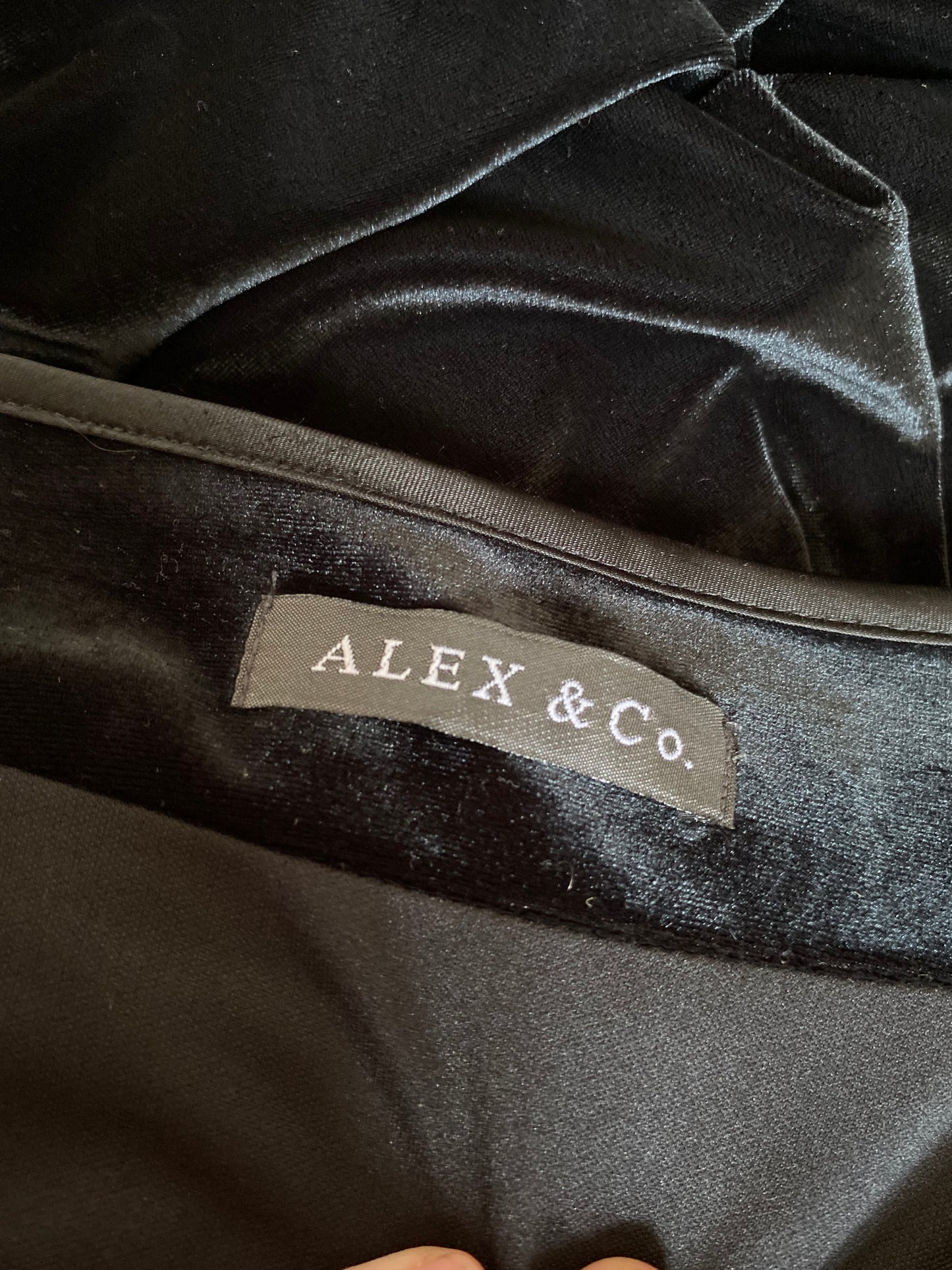 Black velvet frill maxi evening skirt UK 10