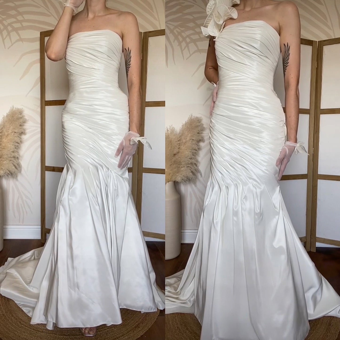 Victoria Jane silky ivory fishtail wedding dress UK 12-14