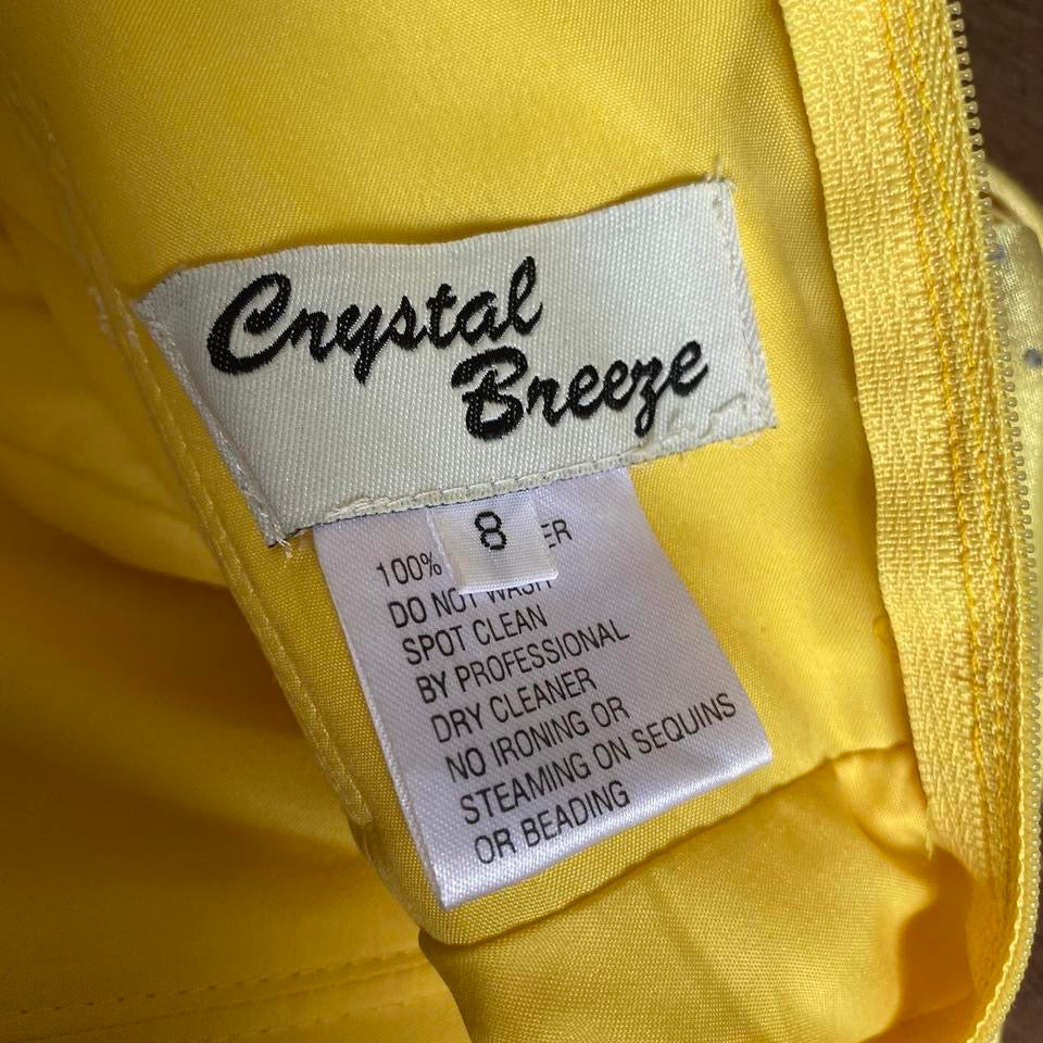 Glittery yellow a-line evening gown UK 10