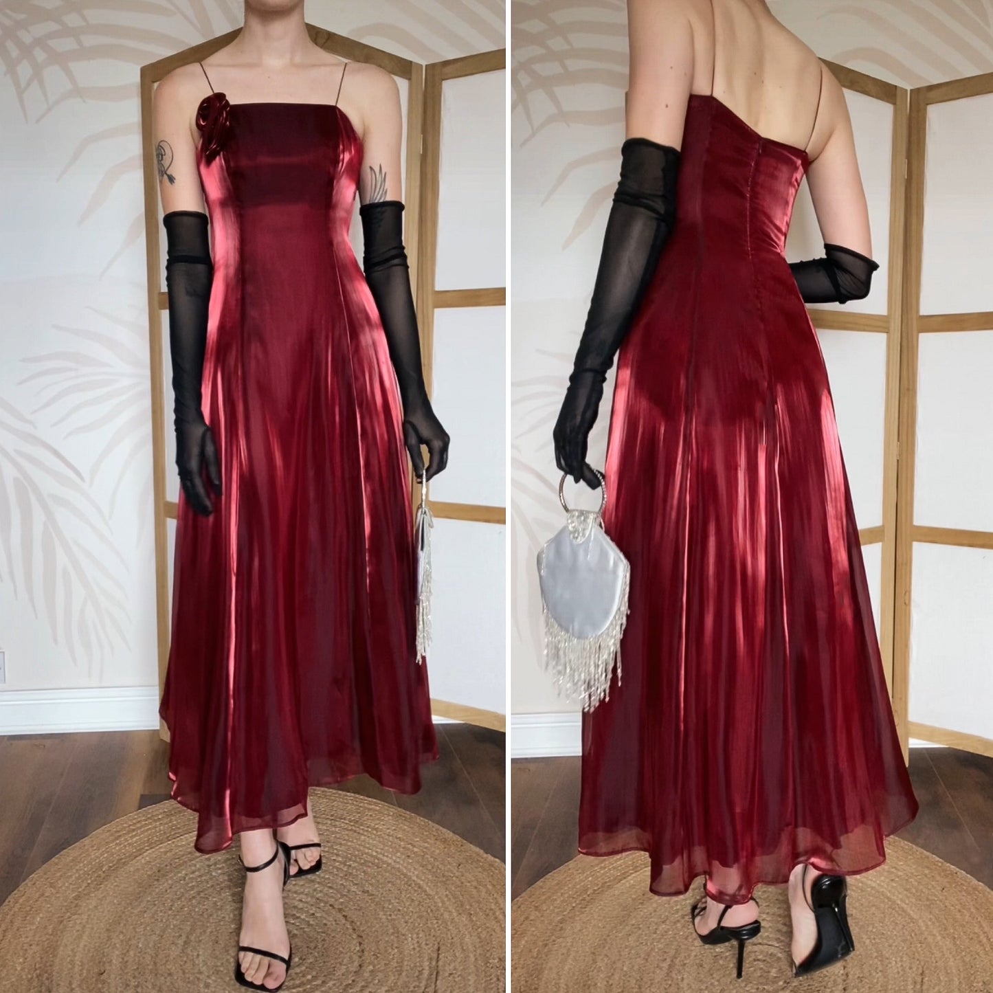 Red Debut silky a-line gown UK 6 & 8 available