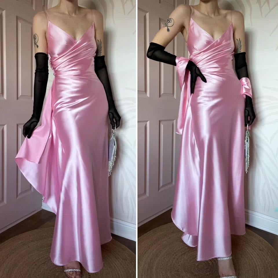 Tiffany Bling baby pink evening dress & shawl UK 12