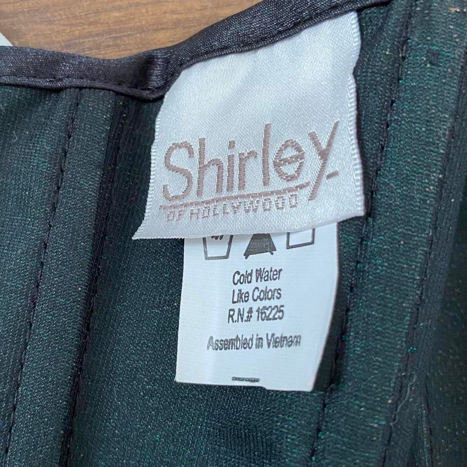 Shirley of Hollywood green zip up corset UK S