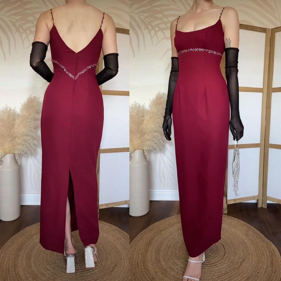 House of Nicholas red fitted evening dress uk 10-12