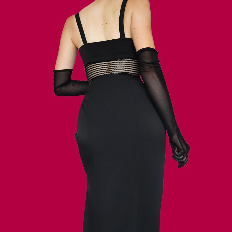 Vintage Frank Usher beaded evening dress UK 10