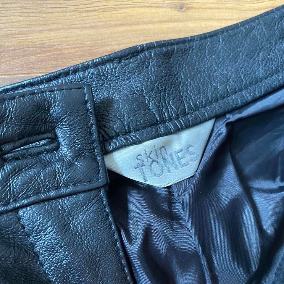 Real leather black trousers UK 8-10