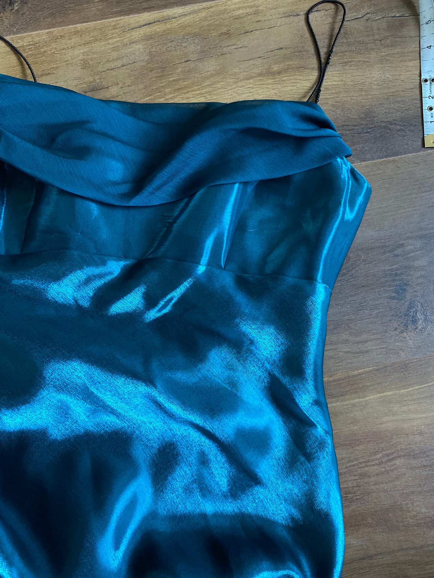 Teal Dave & Johnny silky evening dress UK 12