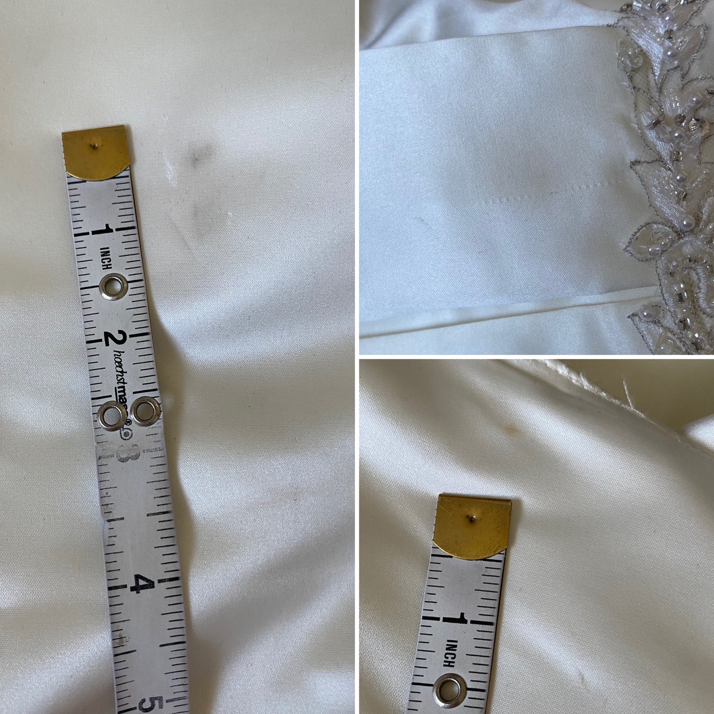 Hilary Morgan ivory satin fit & flare wedding dress uk 14
