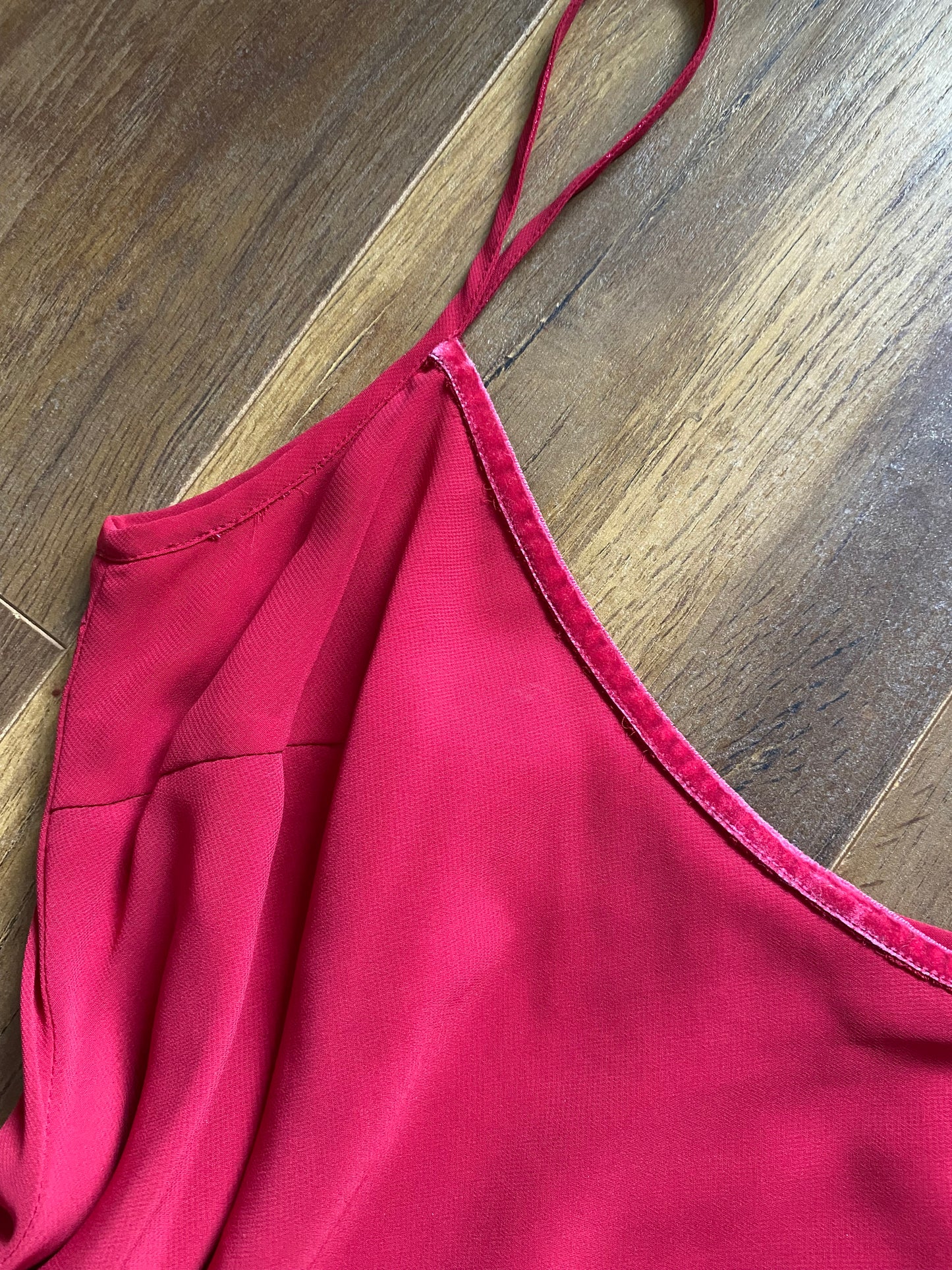 Debut red chiffon 2-piece dress & jacket uk 12