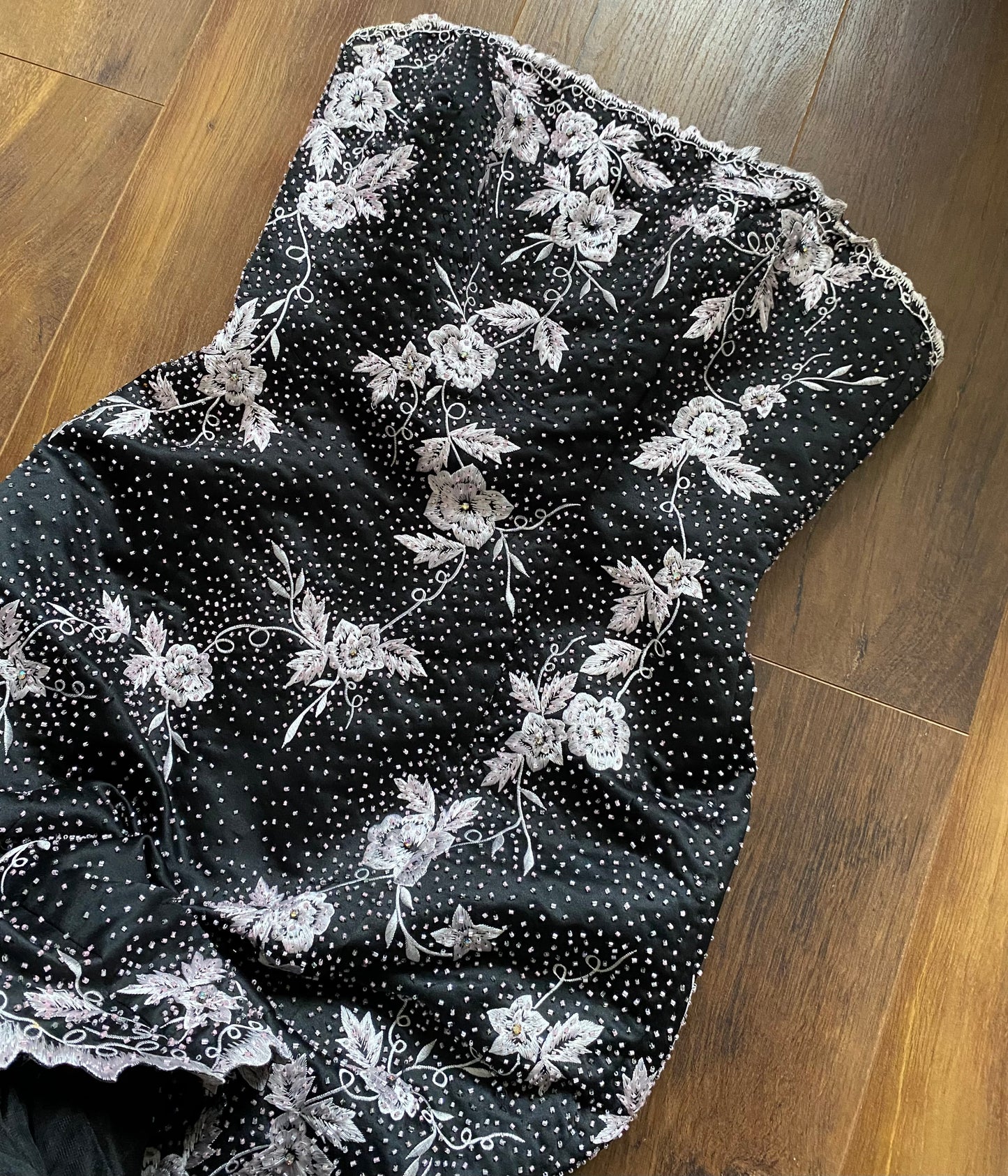 YVE London strapless beaded fishtail dress UK 12