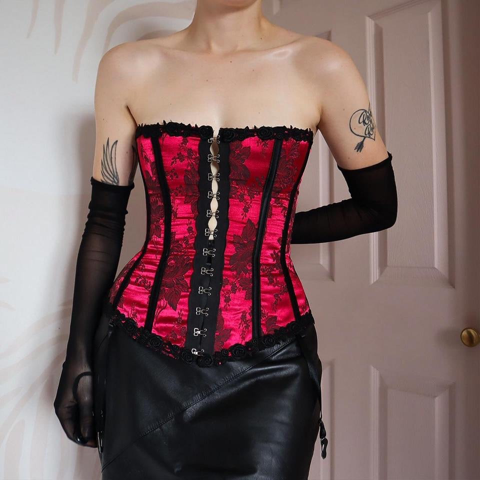 Dark Pink Shirley of Hollywood Corset UK L/14