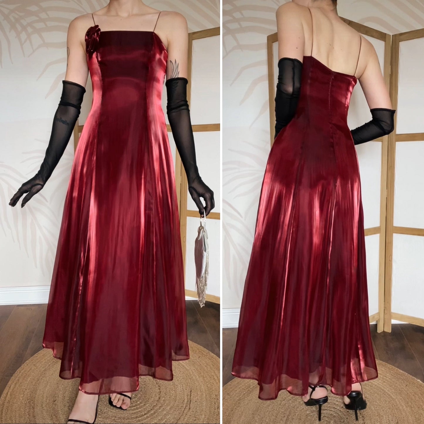 Red Debut silky a-line gown UK 6 & 8 available