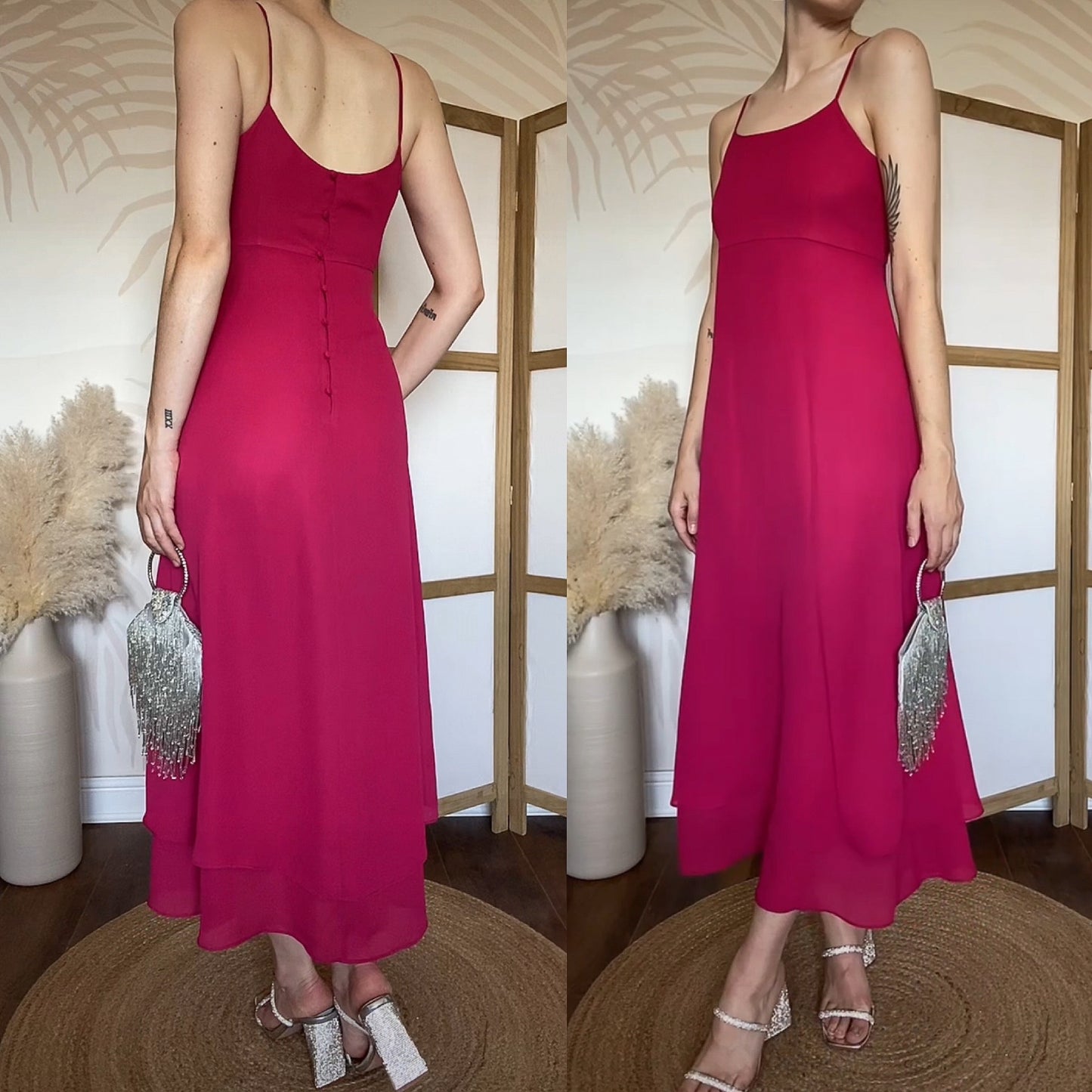 Pink Principles chiffon summer dress uk 12