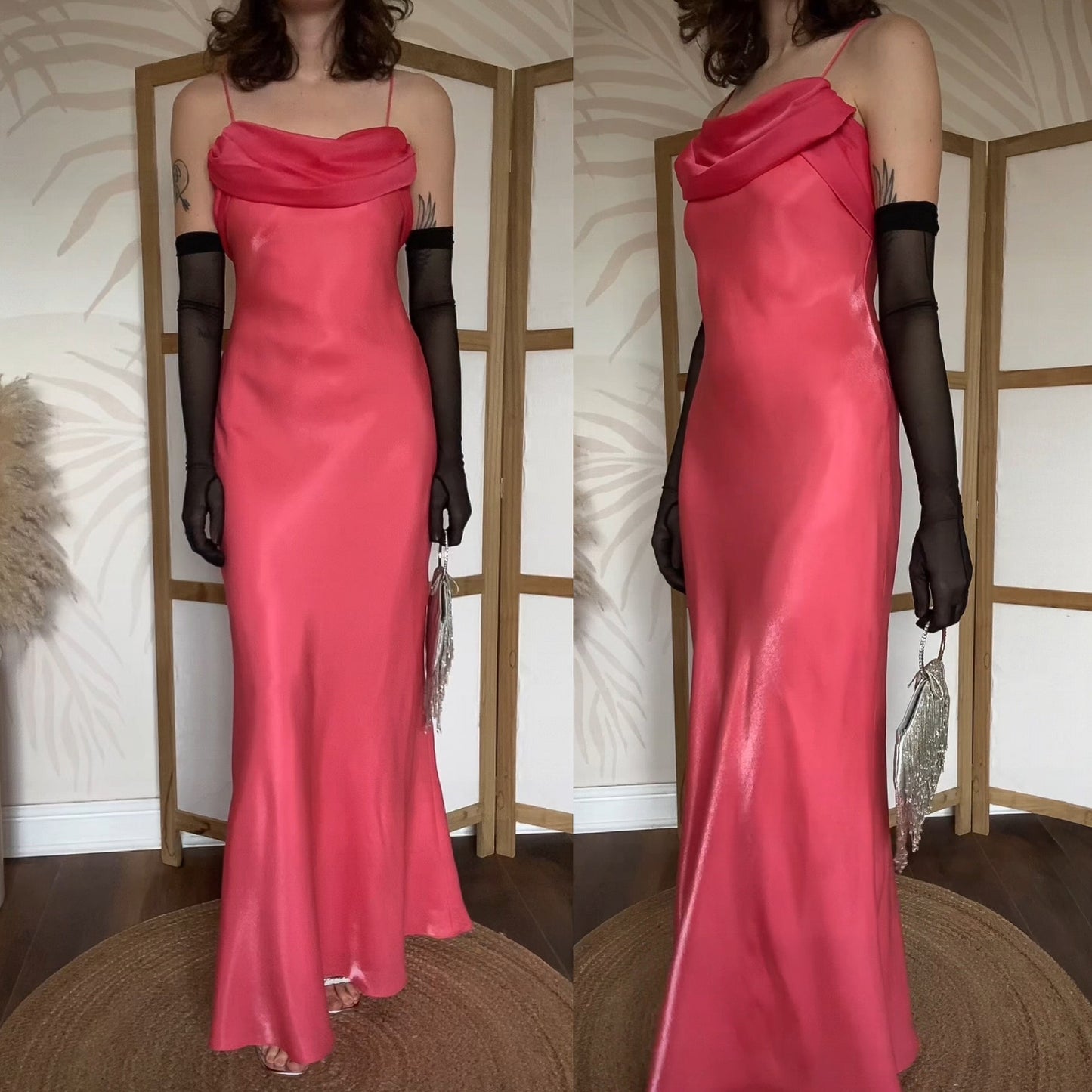 Betsy & Adam coral evening prom dress uk 6-8 & 8-10 available