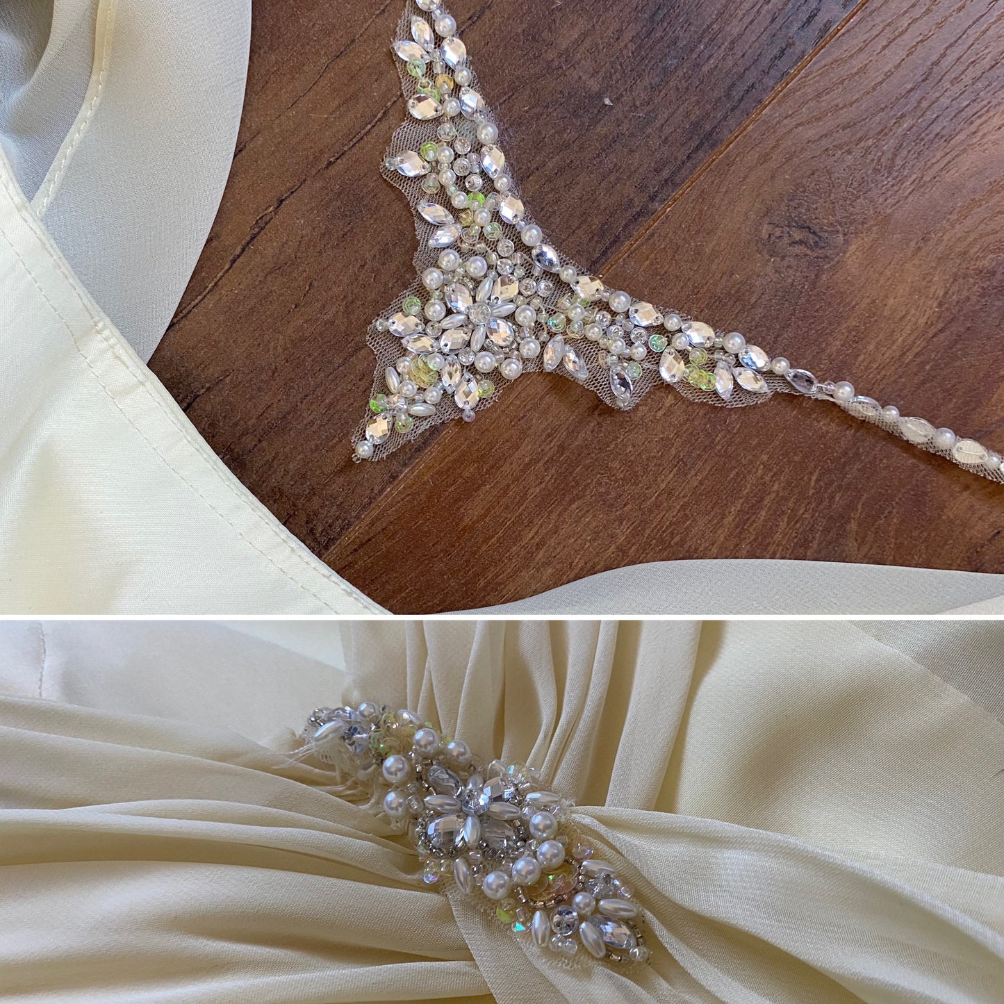 Ronald Joyce lemon yellow chiffon evening dress UK 12