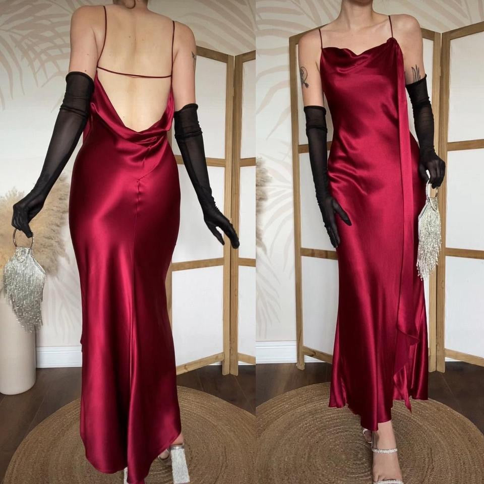 Principles red satin slip dress uk 10