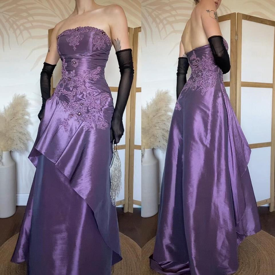 Goya purple strapless prom gown & shawl uk 8