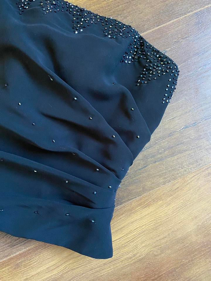 Black Pronuptia 3-piece corset/skirt & shawl set uk 8