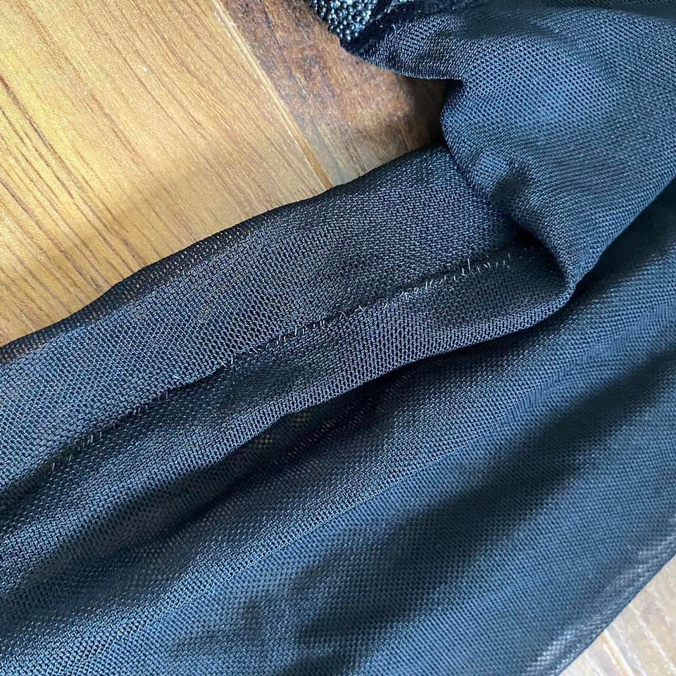 Tadashi black stretch long sleeve top uk 12