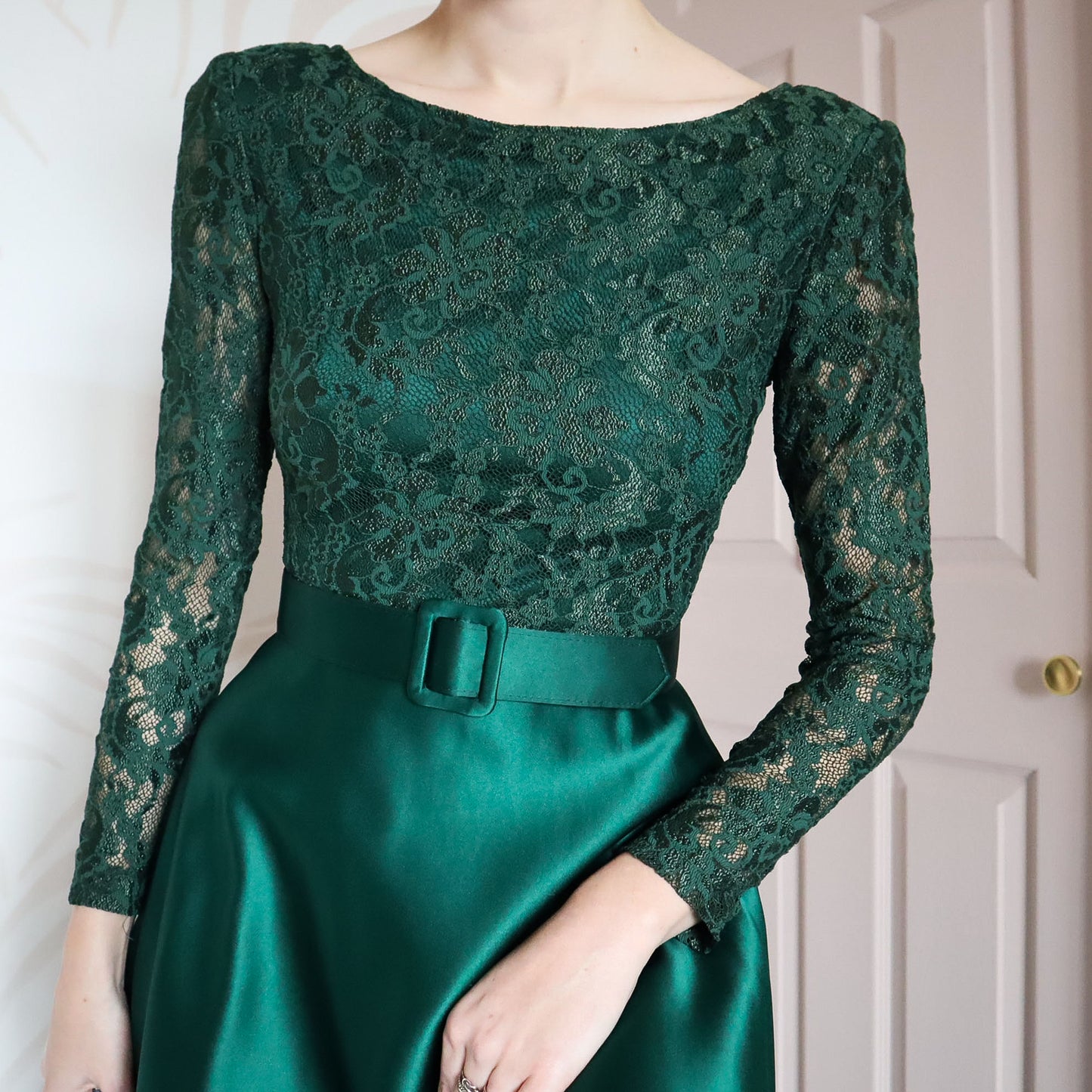 Vintage Dave & Johnny lace a-line dress UK 10