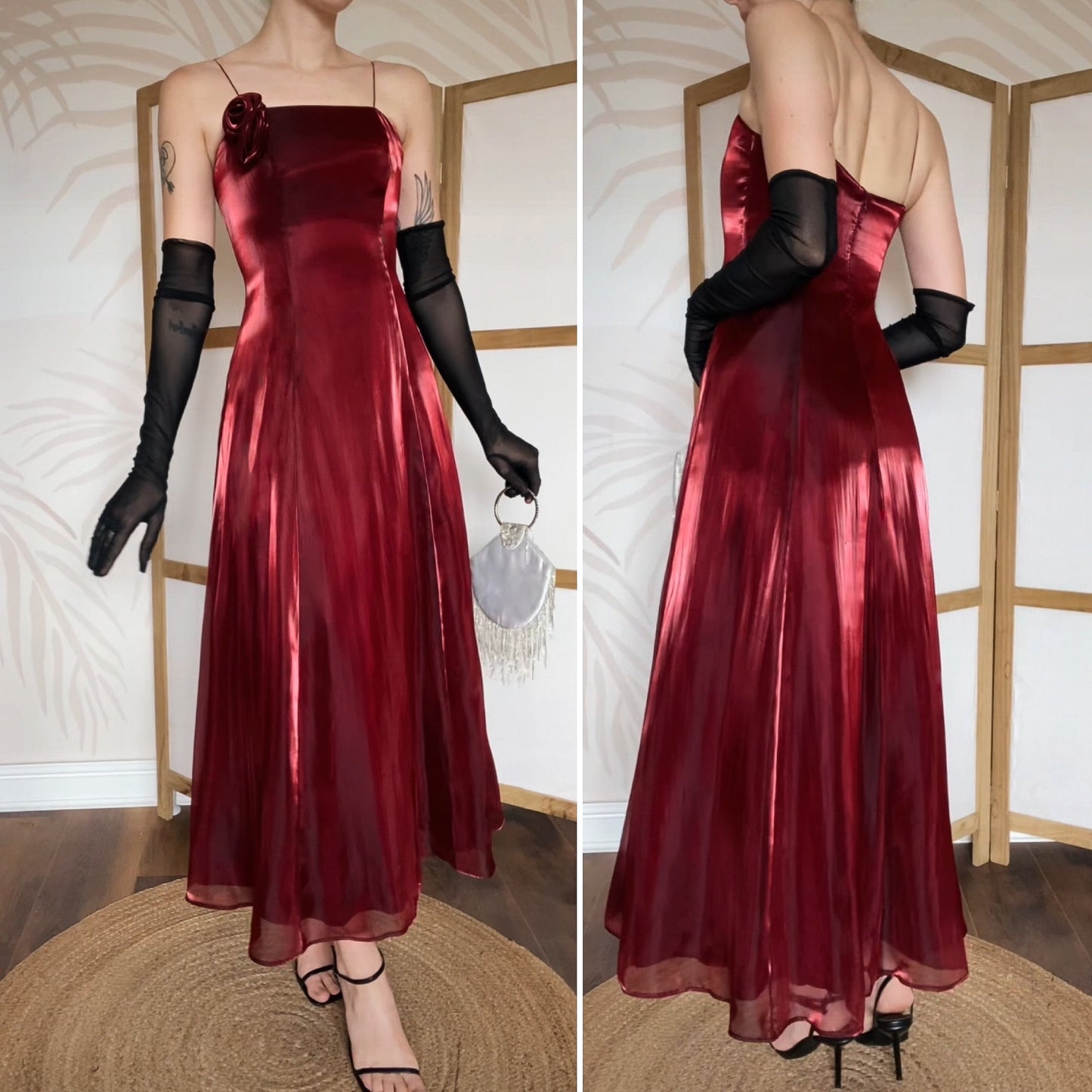Red Debut silky a-line gown UK 6 & 8 available
