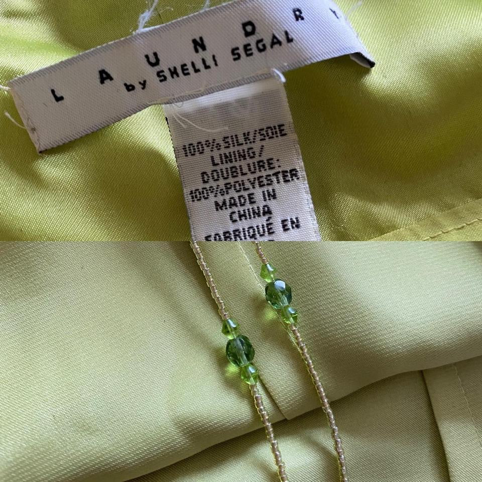 Green 100% silk fairy mini dress UK 12