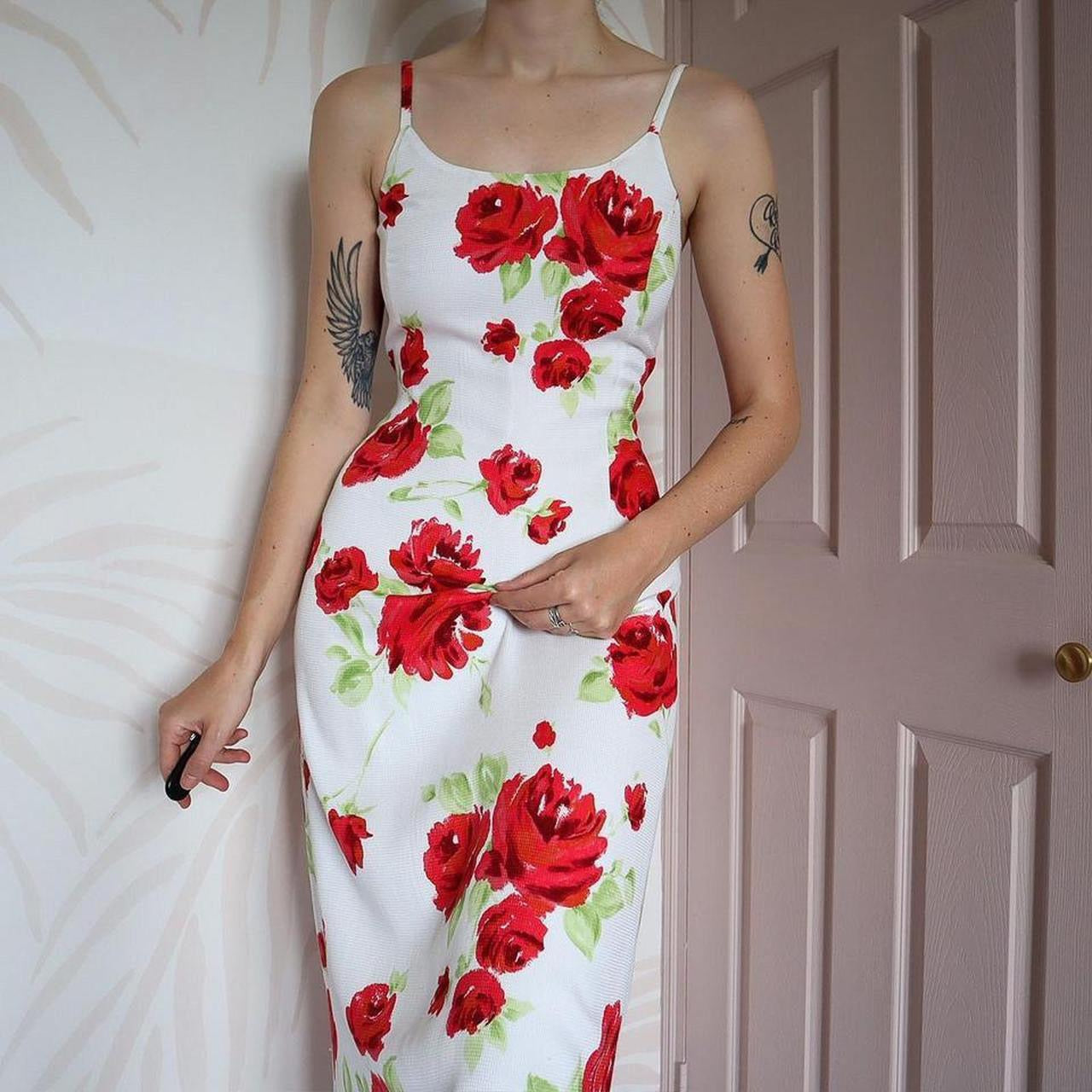 Laura Ashley white floral summer dress uk 12