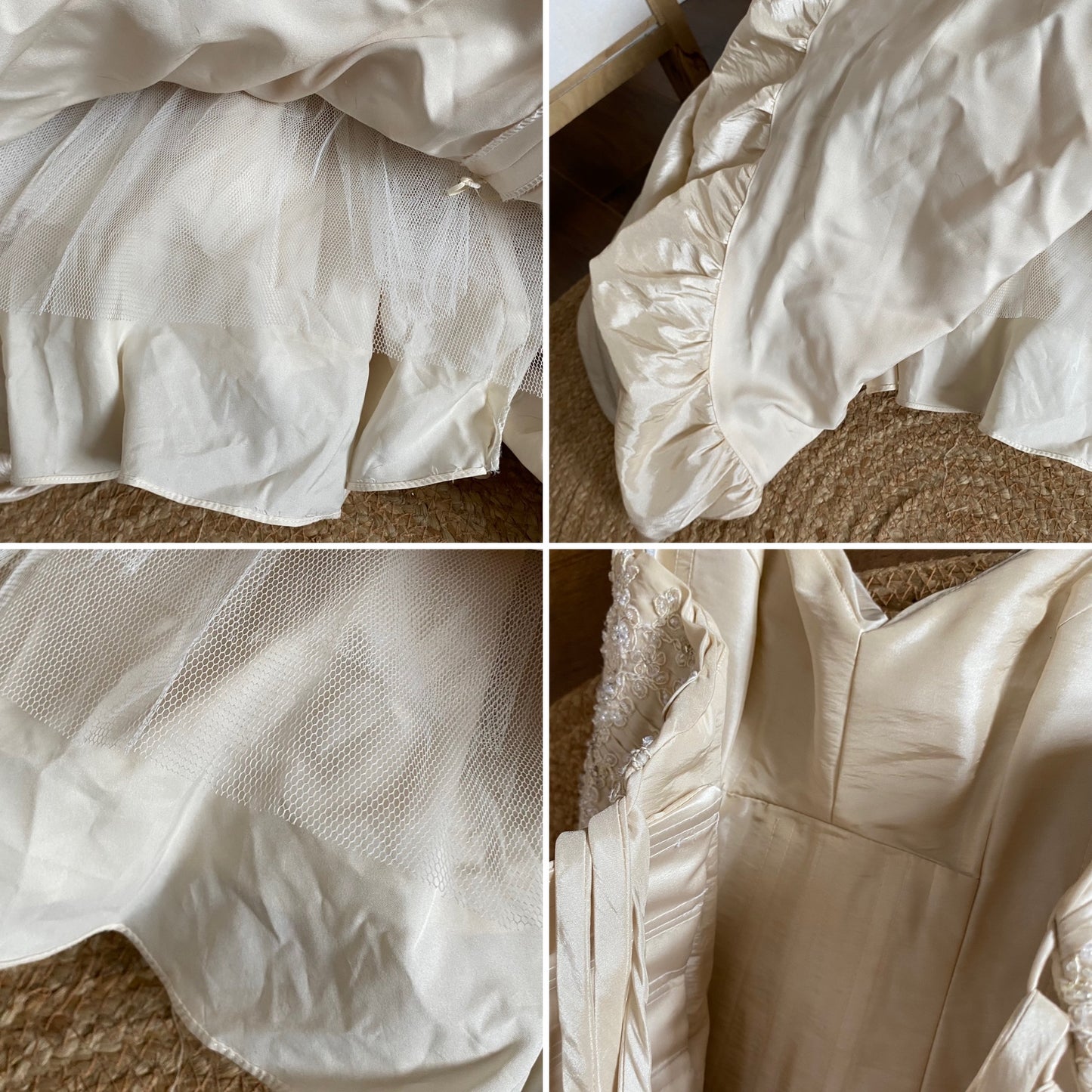 Champagne Maggie Sottero strapless a-line wedding dress uk 10