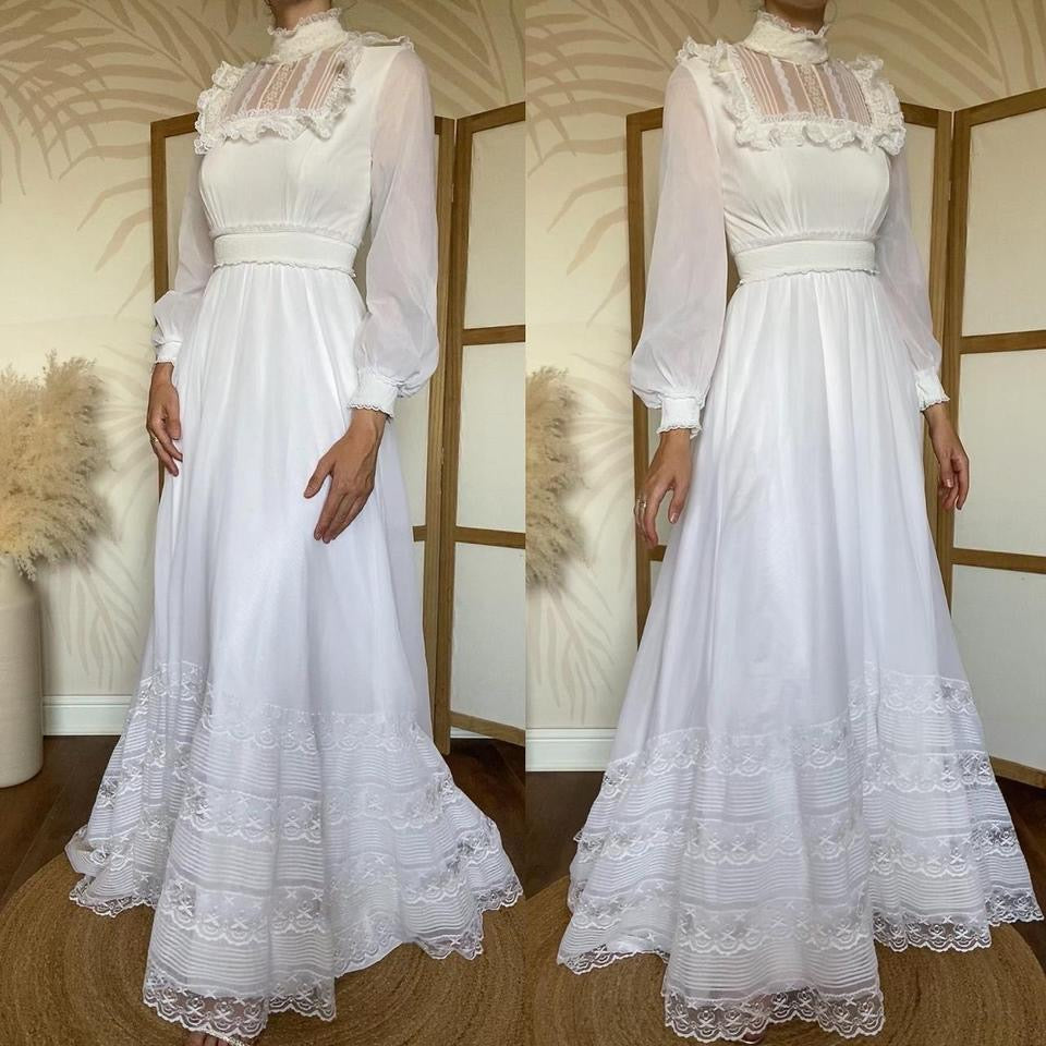 Vintage Berkertex Bride 70s wedding dress uk 6-8
