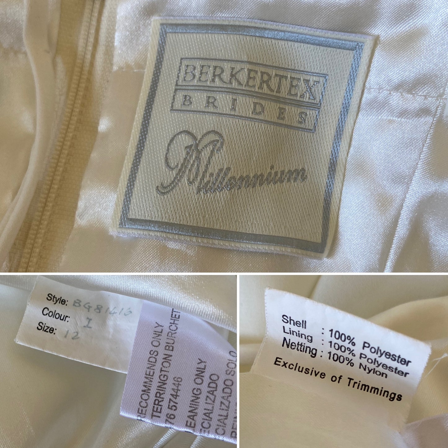 Berkertex ivory beaded wedding dress uk 12