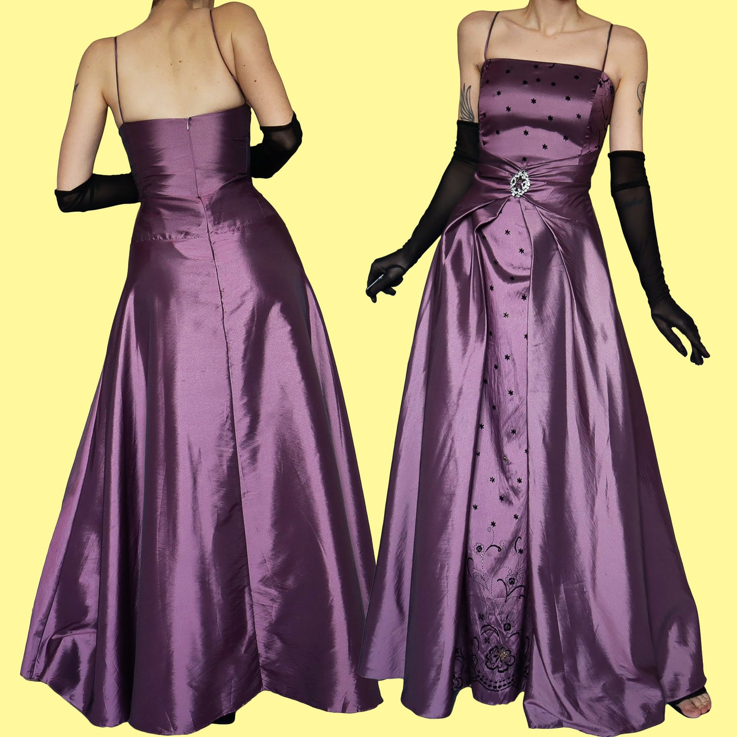 Vintage YVE London purple gown UK 18-20